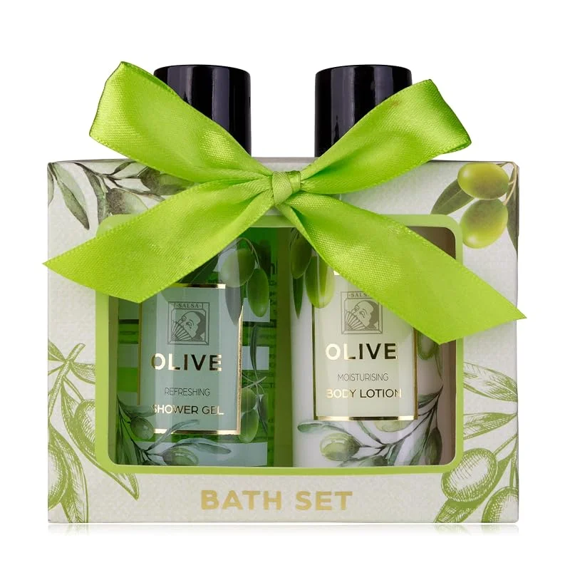 Besuche den accentra-Store Accentra - Duschset Frauen Geschenkset OLIVE in schöner Geschenkbox - 2-teiliges Pflegeset mit Duschgel und Bodylotion - Wellness Geschenk Set zum Geburtstag, Valentinstag & Weihnachten — Hautpflege