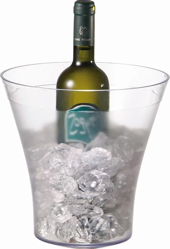 Besuche den APS-Store APS 36066 Weinkühler, Sektkühler mit glasklarem Rand, transparent gefrostet - Abmessungen: 22 x 22 cm, Höhe: 23 cm, Volumen: 4 Liter — Wein und Festtafel