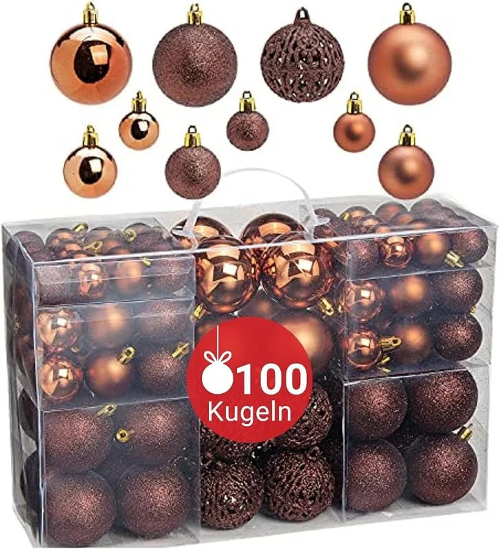 Besuche den WOMA-Store WOMA Christbaumkugeln Set Bronze & 22 weiteren Farben - 50er & 100er Weihnachtskugeln Set - Weihnachtskugeln Kunststoff - Weihnachtsbaum Deko & Christbaumschmuck — Weihnachtsdeko