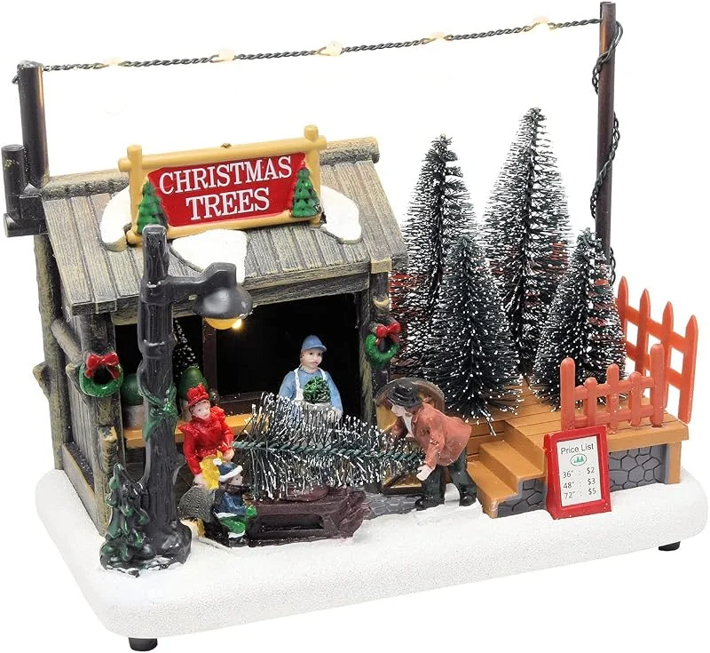 Besuche den Spetebo-Store Spetebo LED Weihnachts Dorf - Weihnachtsbaum Stand, 18, 5 cm - Weihnachtsdekoration Winterdekoration mit Beleuchtung Innen
