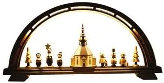 Besuche den Rudolphs Schatzkiste-Store Rudolphs Schatzkiste Schwibbogen Seiffener Christmette mit Beleuchtung HxBxT 25x53x7cm NEU Schwibbogen Seiffener Kirche elektrisch Natur 63 cm — Weihnachtsdeko