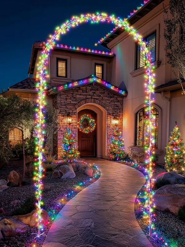 Marke: Lomotech Lomotech Weihnachts-Lichtbogen – 2, 5 m, 360 LEDs, Eisenstange, Torbogen, 8 Modi, wasserdicht, Weihnachtsbeleuchtung mit Timer für Rasen, Hof, Gehweg, Garten, Party, Urlaub, Weihnachtsdekoration