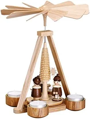 Besuche den Rudolphs Schatzkiste-Store Rudolphs Schatzkiste Pyramide Kurrende Natur Teelicht BxHxT 21, 5x25x21, 5cm NEU Holzpyramide Weihnachtspyramide Designpyramide Tischpyramide Wärmespiel Tischdeko Dekoration Weihnachten Wärmespiel — Weihnachtsdeko