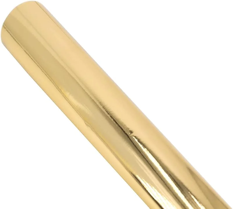Marke: Star STAR Geschenkpapier 70cm x 2m Rolle einfarbig glänzend Lack Effekt Packpapier Bastelpapier metallic gold — Geschenkverpackung