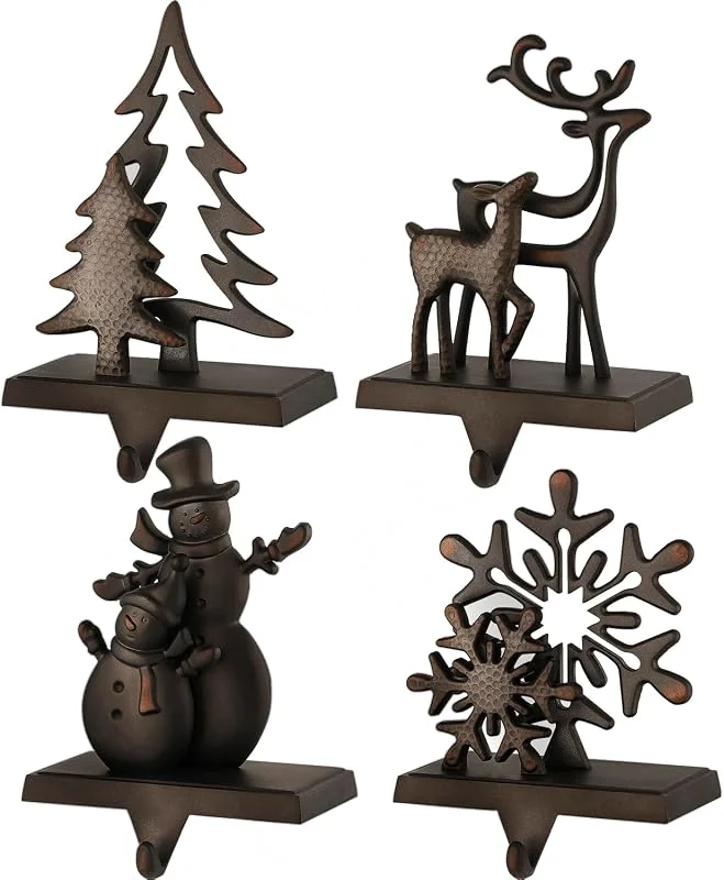 Marke: GengGeng GengGeng Weihnachtsstrumpfhalter für Kamin-Set, gewichtete Weihnachtsstrumpf-Aufhänger für Kaminsims, robuste Strümpfe, Halter für Kaminsims, Kamin, Weihnachtsdekoration (mehrfarbig, 4)