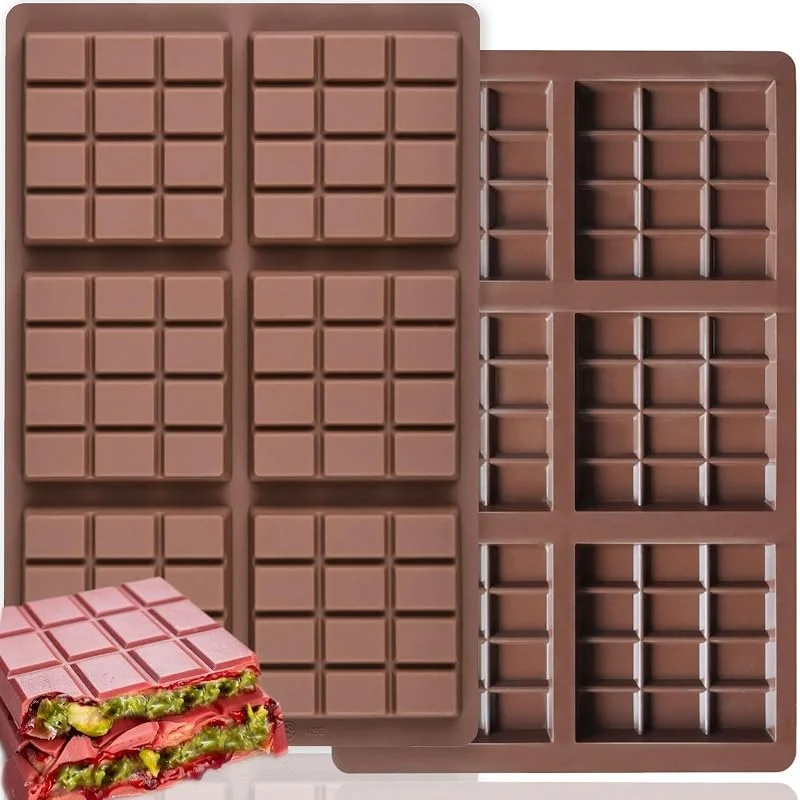 Marke: Wekuw Wekuw Schokoladenform Silikon, 2 Stück Silikonform Schokoladentafel Tiefe Schokoladenform Extra Tief Schokolade Form mit 72 Mulden Antihaft in Lebensmittelqualität, für Schokolade Praline Süßigkeiten — Weihnachtskueche