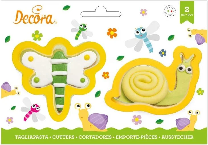 Marke: Decora Decora 0255203 AUSSTECHER AUS KUNSTSTOFF LIBELLE UND SCHNECKE 2-TLG — Weihnachtskueche