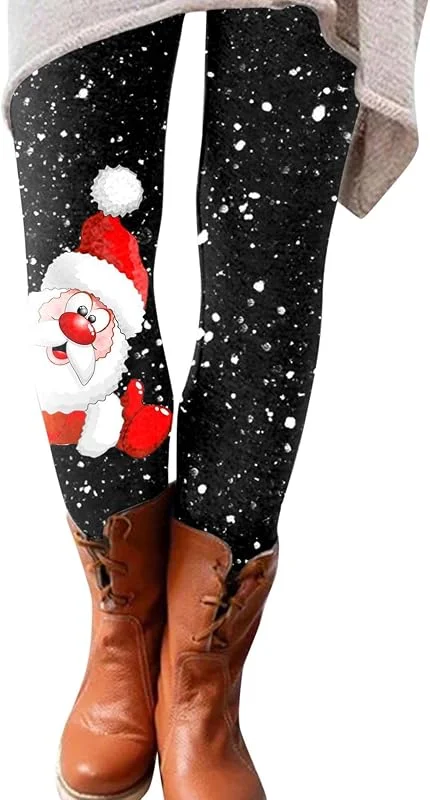 Marke: Generisch Generisch Weihnachts Leggings Damen Fleece Hose Weihnachtsleggings Warm High Waist Skinny Christmas Thermo Leggings Winter Muster Push Up Stretch Workout Yoga Sport Weihnachts Jogginghose — Weihnachtsmode