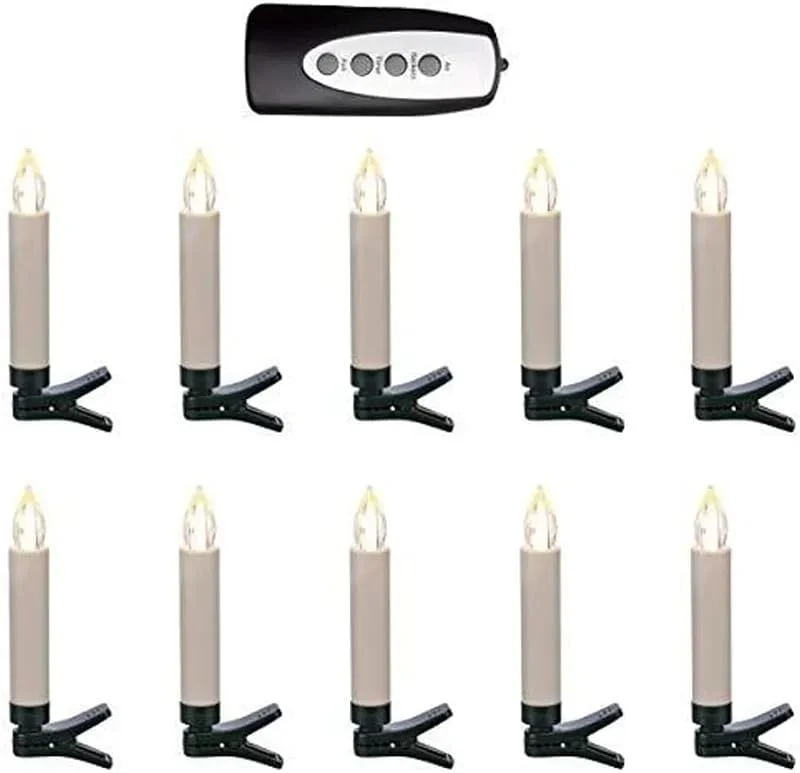 Besuche den Haushalt International-Store kabellose LED - Lichterkette, 10 Kerzen, Fernbedienung, Innen und Außen — Weihnachtsbeleuchtung