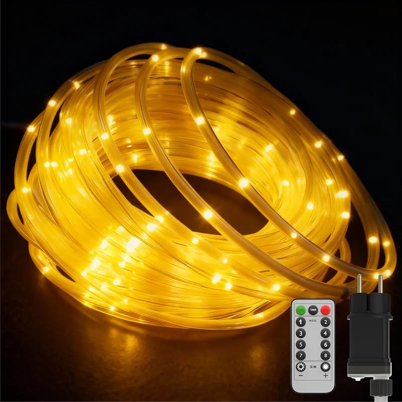 Marke: Suusolny 80m 800LEDs Lichterschlauch Dimmbar LED Lichterkette mit 8 Modi & Timer Schlauch Außen IP44 Wasserdicht Weihnachten Dekolicht LED Beleuchtung für Party Feier Weihnachtsbeleuchtung Warmweiß