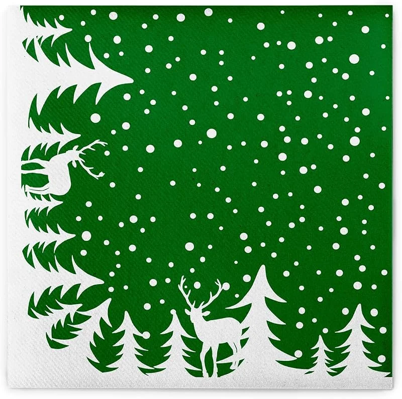 Besuche den Sovie HORECA-Store Sovie HORECA Serviette Marvin in Grün aus Linclass® Airlaid, Weihnachtsserviette festlich stoffähnlich, Einwegserviette ideal für Adventszeit & Weihnachten, 40x40cm, 50 Stück — Küche & Haushalt