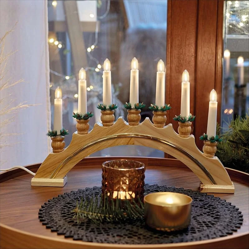 Besuche den hellum-Store hellum LED Schwippbogen Weihnachen Goldleiste, Stecker & Schalter innen — Weihnachtsdeko