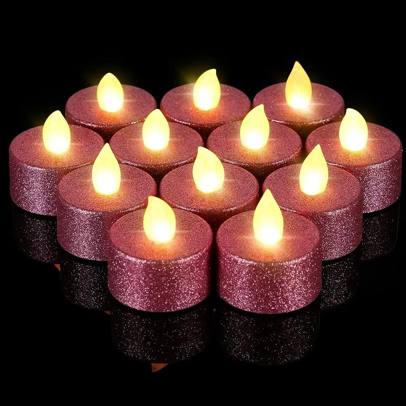 Marke: Retisee Retisee Flammenlose LED-Teelichter, Glitzer, elektrische künstliche Kerzen für Tafelaufsätze, batteriebetrieben, Jubiläumsdekorationen, romantische Winterdekoration für Hochzeit, Weihnachten — Kerzenlicht Abendessen