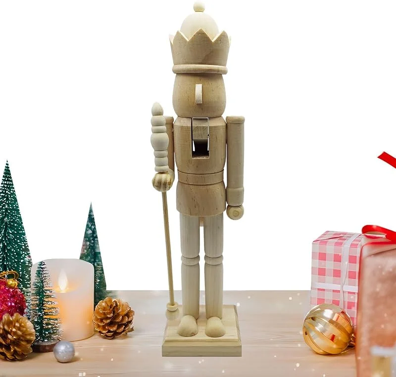 Marke: Generisch Nussknacker Figur Holz Zum Bemalen 38 Cm – DIY Basteln Weihnachtsdeko Für