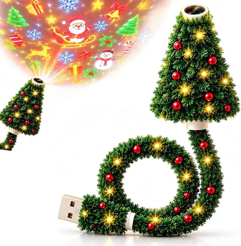 Besuche den Ziswin-Store Projecteur USB Hd Plug and Play En Forme De Sapin De Noël Avec 6 Scènes Festives, Veilleuse à Brancher En Forme De Sapin De Noël, FêTes De Fin D'Année Et Cadeaux De Noël (1PCS) — Weihnachtsbeleuchtung
