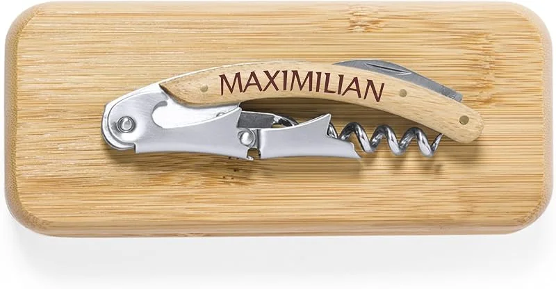 Marke: eBuyGB eBuyGB Kellnermesser aus Holz, Metall verpackt in schöner Box mit persönlicher Namensgravur, Kellnerbesteck, Korkenzieher, Somelierbesteck — Wein und Festtafel