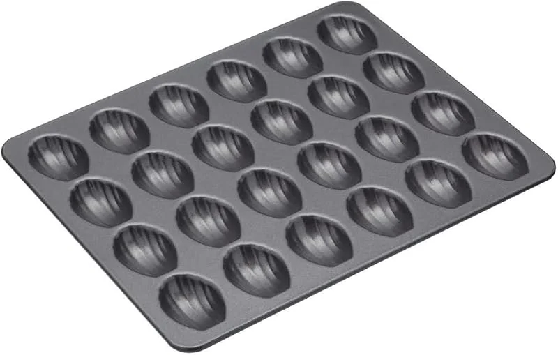 Besuche den Master Class-Store MasterClass Madeleine-Blech mit PTFE-, PFOA- und BPA-freier Antihaftbeschichtung, robuster 1 mm dicker Kohlenstoffstahl, 24-Loch-Kuchenform, Grau — Weihnachtskueche