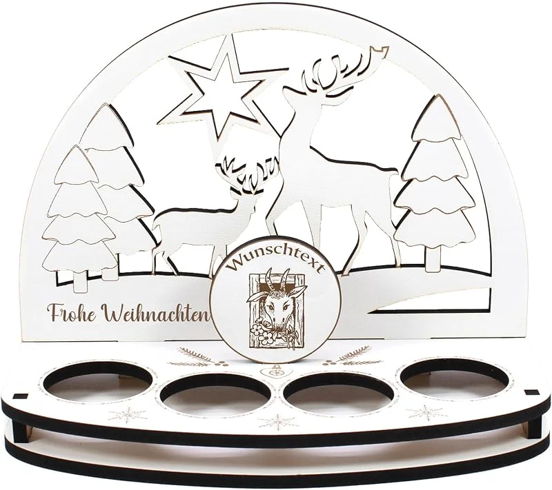 Besuche den DEKOLANDO-Store Dekolando Deko Schwibbogen Teelichthalter Ziege im Fenster Personalisiert Weihnachten Weihnachtsdekoration Adventskranz Lichterbogen Kerzenbogen Schmuckbogen Adventslicht