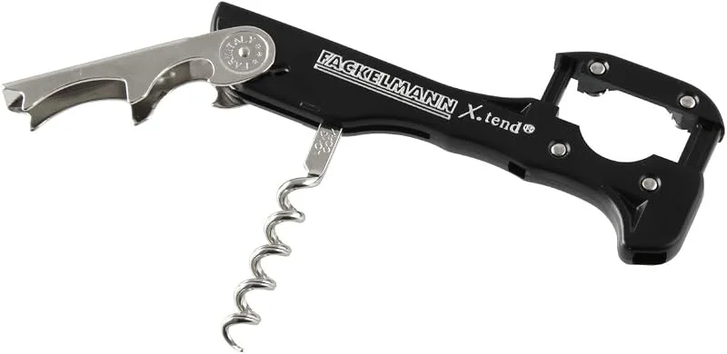 Besuche den FMprofessional-Store FMprofessional 21489 Kellnerkorkenzieher, Edelstahl, schwarz, 50 x 50 x 20 cm — Wein und Festtafel