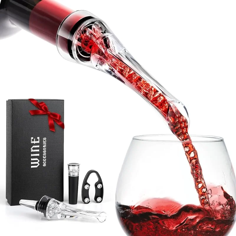 Marke: NEUTYPECHIC NEUTYPECHIC Weinbelüfter Ausgießer Tropffreier, Dekanter Rotwein mit Vakuum Weinstopfen, Dekantierausgießer mit Belüfter Einfache Reinigung, Geschenkset Weinausgießer für Partys, Bars, Festivals — Wein und Festtafel