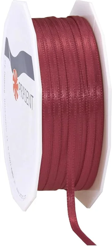 Besuche den PRÄSENT-Store PRÄSENT C.E. Pattberg Satin Bordeaux, 50 m Satinband zum Einpacken von Geschenken, 3 mm Breite, Geschenkband zum Dekorieren & Basteln, Dekoband, Anlass — Geschenkverpackung