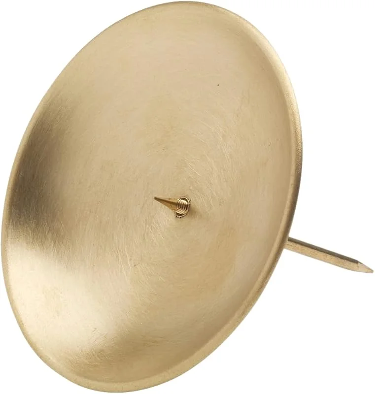 Besuche den NKlaus-Store NKlaus Adventskranz-Kerzenhalter mit Dorn, Ø8cm, Messing matt und Glanz — Advent und Tisch