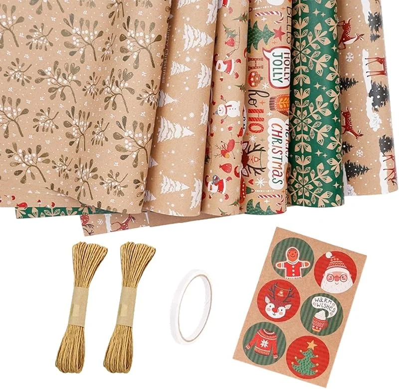 Marke: Generisch Weihnachts-Geschenkpapier – 6 Rollen saisonales Geschenkpapier — Geschenkverpackung