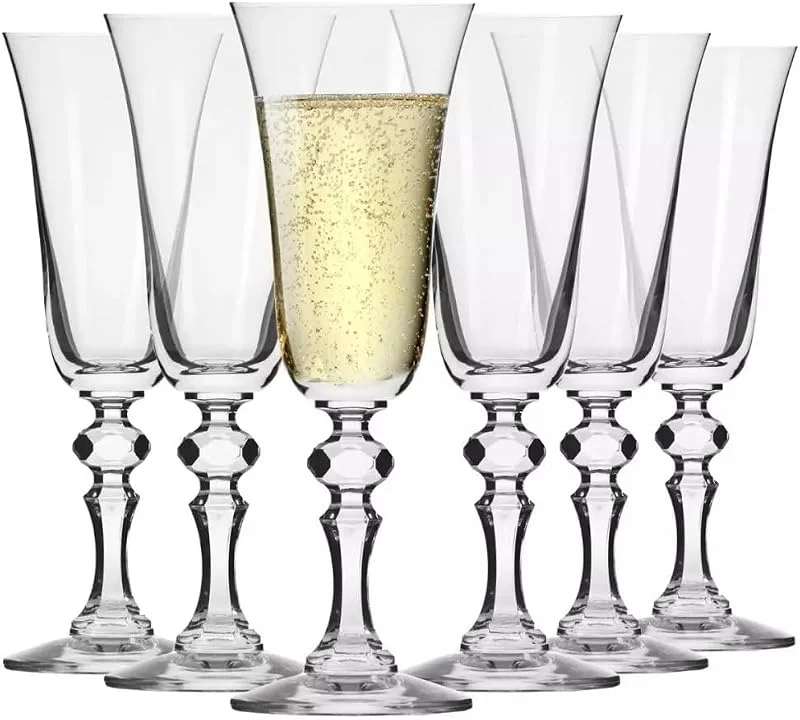 Besuche den Krosno-Store Krosno Sektgläser, 6er Set, 165 ml, Kollektion Krista — Wein und Festtafel