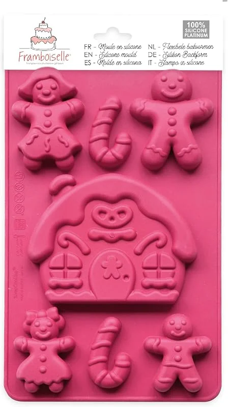 Besuche den ScrapCooking-Store ScrapCooking 3144 Lebkuchen-Familie, Backform aus Silikon, Rosa, 31, 5 x 17, 5 x 1, 5 cm — Weihnachtskueche