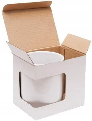 Marke: Przydasie Tassenbox mit Sichtfenster 330ml Weiß — Geschenkverpackung