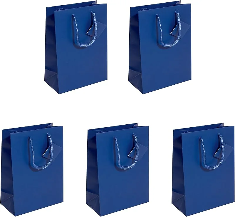 Besuche den Sigel-Store SIGEL Papier Geschenktüten ultramarinblau matt 23 x 17 cm 5er Set — Geschenkverpackung