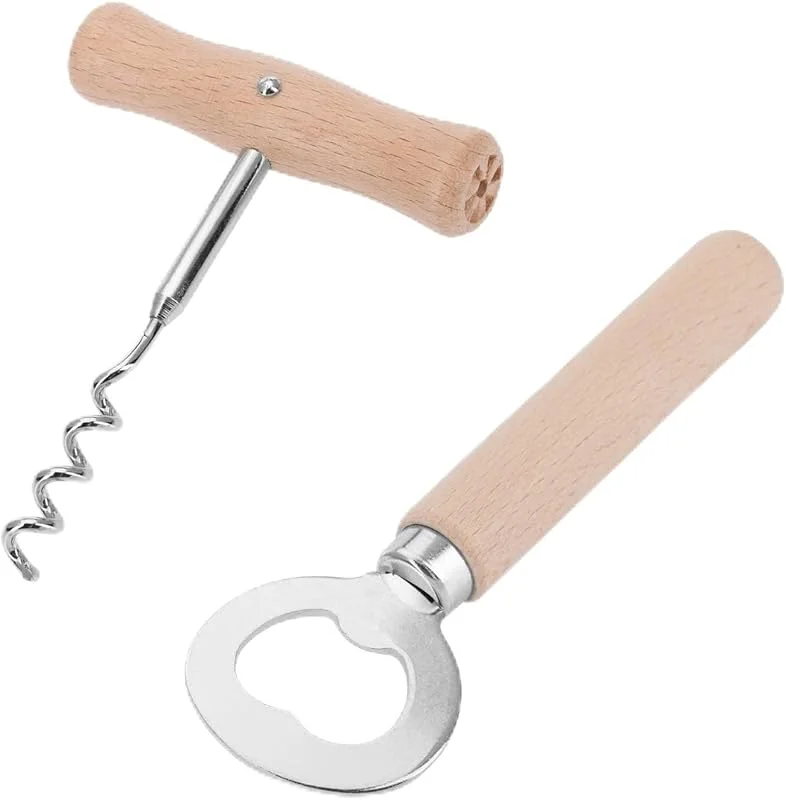 Besuche den Westmark-Store Westmark Set: 1 Korkenzieher (Wendel mit Seele) + 1 Flaschenöffner, Holz, Stahl, Woody, Hellbraun, Silber, 100822E7 — Wein und Festtafel
