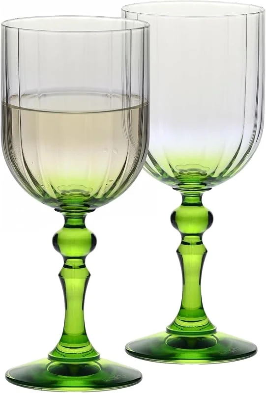 Besuche den Krosno-Store Krosno Weingläser 2er Set, 300 ml, Hellgrün, Bubble Celebration Moments — Wein und Festtafel