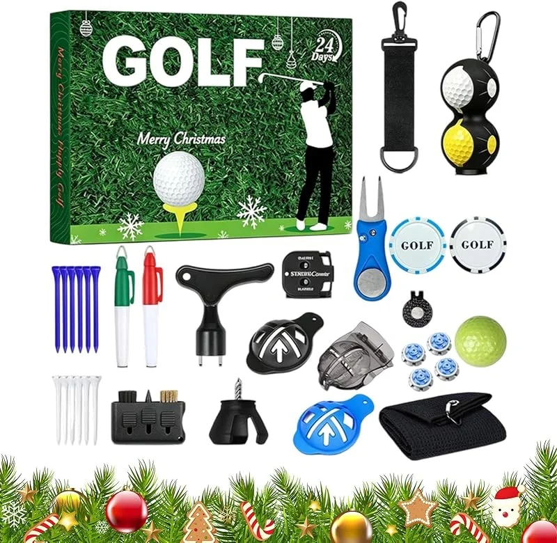 Marke: Generisch Weihnachts-Countdown-Adventskalender Golf-Zubehör-Set mit — Weihnachtsdeko