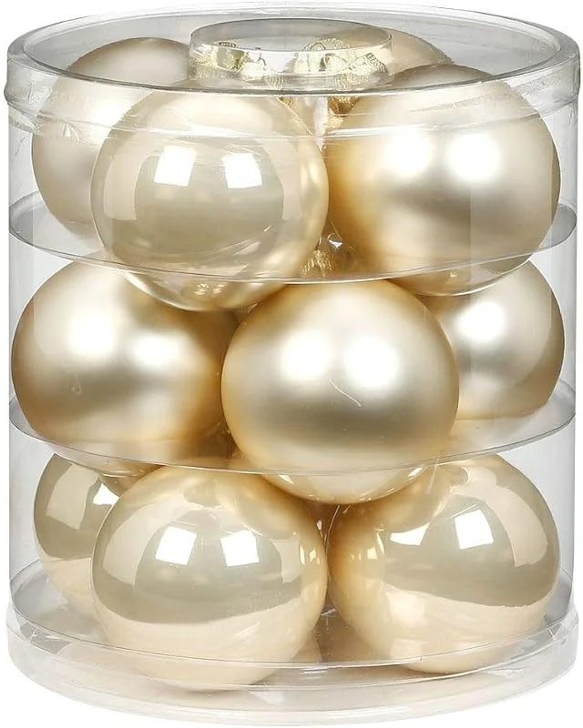 Marke: MAGIC by Inge Magic Weihnachtskugeln Glas 8cm 12 STK. Christbaumkugeln (Perle - Champagner Opal, Matt) — Weihnachtsdeko