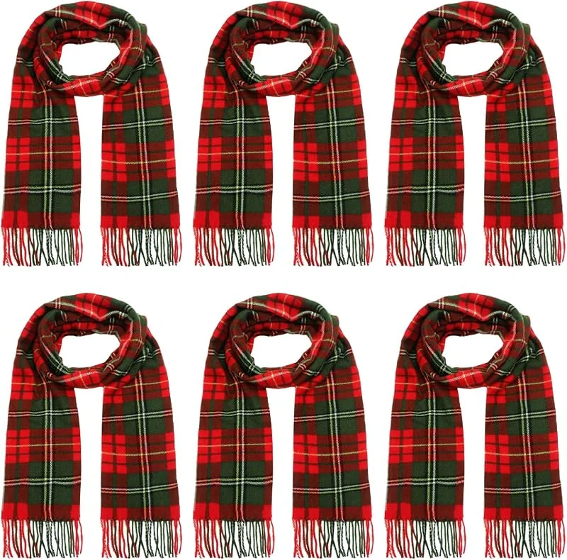 Marke: Ramede Ramede 6 Stück Weihnachten Büffel Plaid Schal Faux Kaschmir Tartan Schal Schals Wraps Weich Großes Gitter Winter Warm Lange Schal — Weihnachtsmode