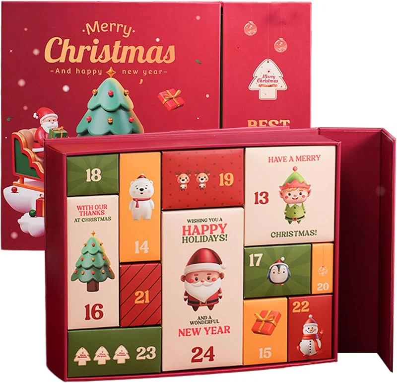 Marke: Hbbgdiy DIY leerer Adventskalender zum Befüllen, 12 Tage Weihnachts-Countdown-Boxen, befüllbarer Weihnachts-Adventskalender für Feiertagsdekoration, anpassbare Boxen — Advent und Tisch