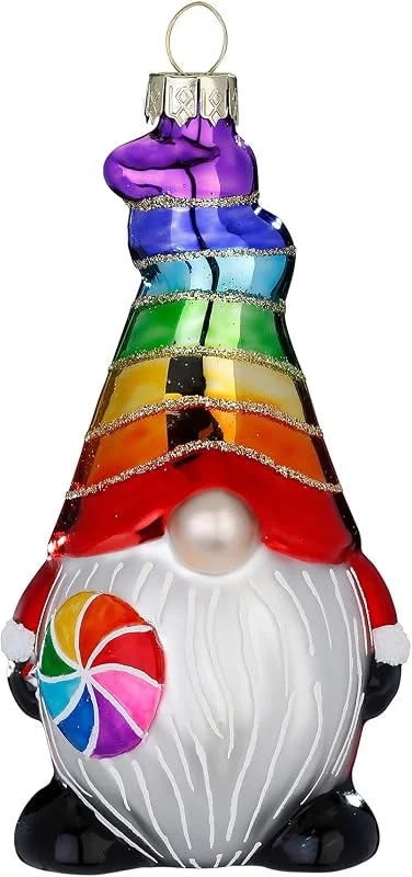 Besuche den Inge-glas-Store Christbaumschmuck Glas 12cm - Wichtel Figur in Regenbogen Farben zum Aufhängen - handbemalt - Weihnachtsbaum Anhänger für Weihnachten - Christbaumanhänger & Weihnachtsbaumschmuck - Kobold Zwerg Bunt — Weihnachtsdeko
