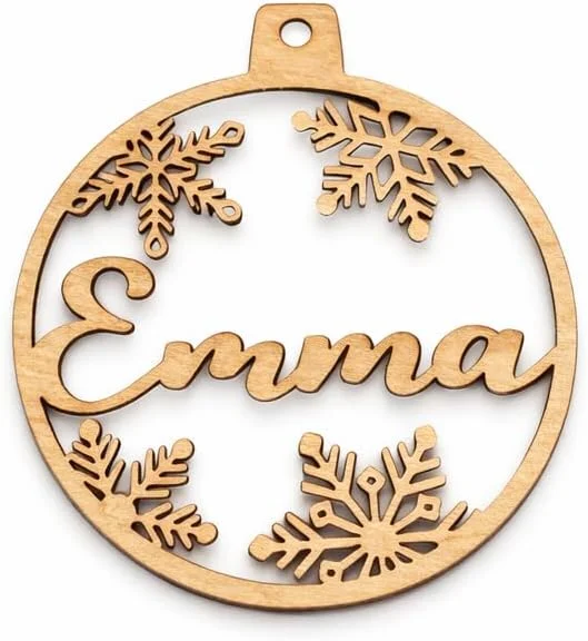 Besuche den Handmade-Store Personalisierte Holz Weihnachtskugeln mit Namen Weihnachtsschmuck Christbaumschmuck Christbaumkugel — Weihnachtsdeko