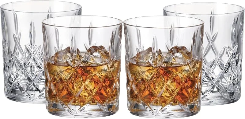 Besuche den CRYSTAL BOHEMIA-Store CRYSTAL BOHEMIA BRIXTON-Kollektion Whiskygläser, 4er-Set, 320 ml, Kristall — Wein und Festtafel