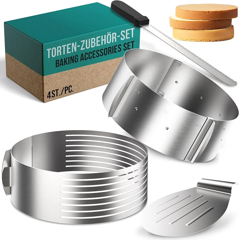 Besuche den 4smile-Store 4smile Tortenzubehör - Edelstahl Torten Schneidehilfe Set, 4 Teile — Küche & Haushalt