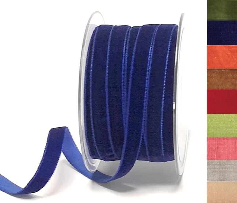 Marke: s.dekoda Dekoband Samt 20m x 10mm Ultramarinblau Blau Samtband Samtborte Schleifenband [DS 2296-100] — Geschenkverpackung