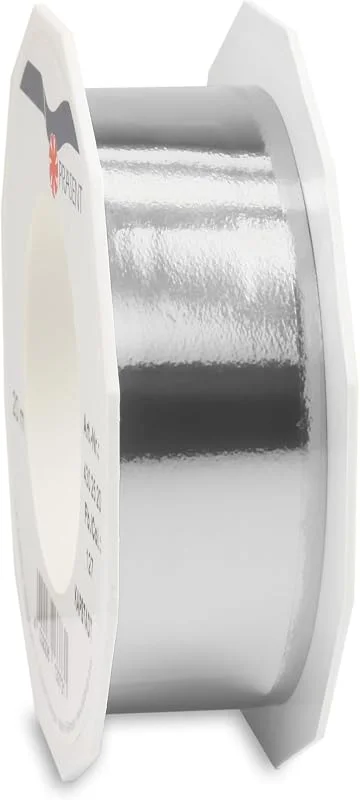 Besuche den PRÄSENT-Store PRÄSENT C.E. Pattberg Mexico Geschenkband metallic Silber, 25 m Ringelband zum Einpacken von Geschenken, 25 mm Breite, Zubehör zum Dekorieren & Basteln, Dekoband, Anlass — Geschenkverpackung