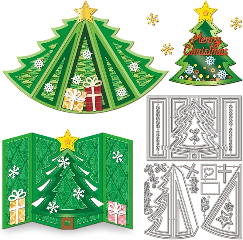 Besuche den GLOBLELAND-Store GLOBLELAND 3D Weihnachtsbaum-Stanzformen Set für Kartenherstellung — Geschenkverpackung