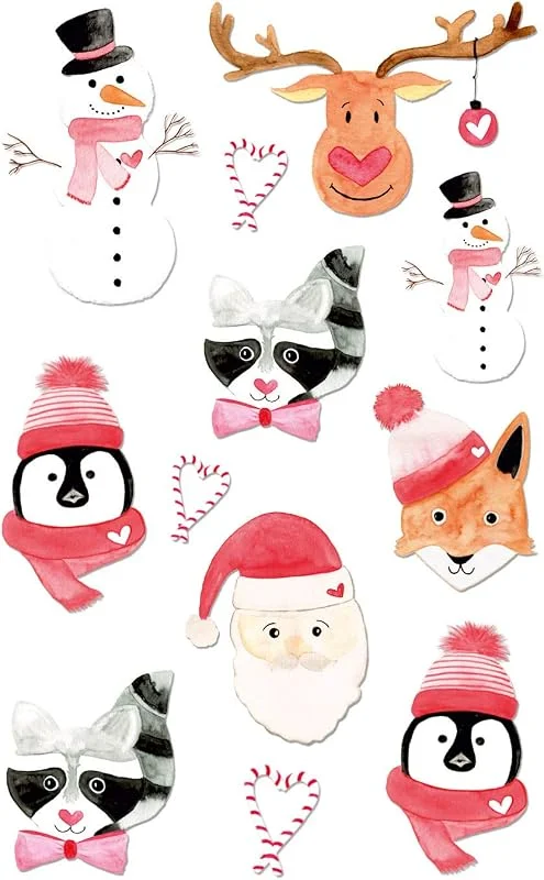 Besuche den AVERY Zweckform-Store AVERY Zweckform 22 Aufkleber Weihnachten Tiere Xmas (Made in Germany, Weihnachtssticker Leinenstruktur, selbstklebende Weihnachtdeko für Karten, Geschenke, Tüten) 2 Bogen, je 11 Sticker, 52293 — Geschenkverpackung