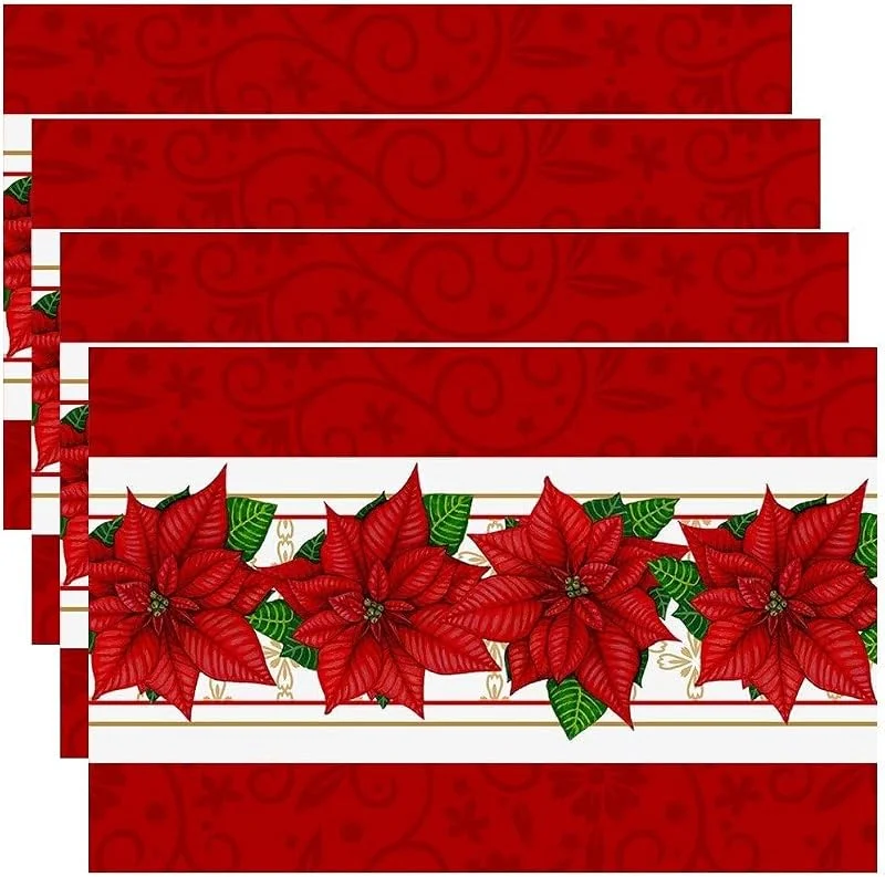 Marke: Keuyeo 4 Stück Weihnachts-tischset, Weihnachtsdekoration, Zuhause, Weihnachtsblumen, Tischset, Tischdekoration, Weihnachtsparty-zubehör — Küche & Haushalt