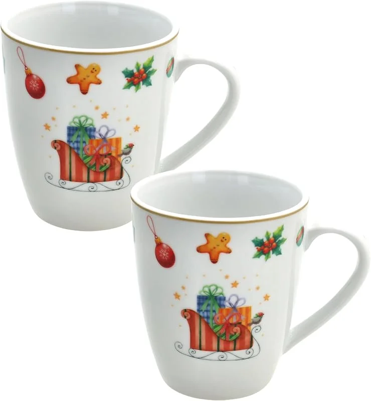 Marke: Tognana Tognana, Set mit 2 Tassen 340 cc Christmas Fairy Tale, Porzellan, Mehrfarbig — Advent und Tisch