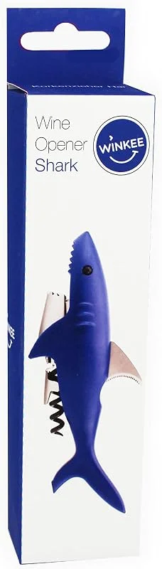 Besuche den Winkee-Store Winkee - Korkenzieher Hai, Stylisches Kellnermesser, Wein-Flaschenöffner mit Folienschneider, Korkenzieher Wein Hai, Cork-wine opener Shark, Geschenk an Weihnachten, Hochzeit, Geburtstag — Wein und Festtafel