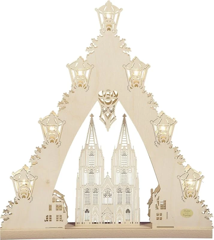 Besuche den Rudolphs Schatzkiste-Store Rudolphs Schatzkiste 3D-Lichterspitze Kölner Dom mit Einer LED-Innenbeleuchtung Natur BxHxT 31, 5x41, 5x4, 5cm NEU Schwibbogen Leuchterbogen Gottes Haus Dom Kapelle Leuchterbogen Lichterbogen — Weihnachtsdeko