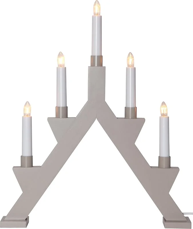 Besuche den EGLO-Store EGLO Lichterbogen Weihnachten 5-flammig, Fensterleuchter aus Holz in Beige — Weihnachtsdeko